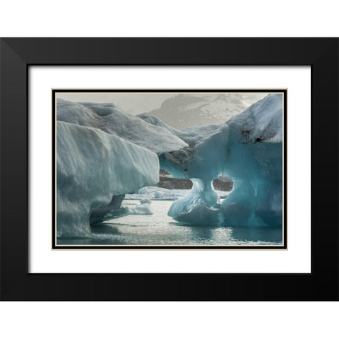 Europe, Iceland, Jokusarlon Iceberg formations Black Modern Wood Framed Art Print with Double Matting by Illg, Cathy and Gordon
