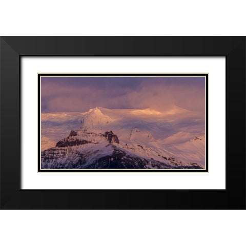 Iceland Landscape of glacier at sunset Black Modern Wood Framed Art Print with Double Matting by Young, Bill