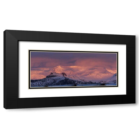 Iceland Landscape of glacier at sunset Black Modern Wood Framed Art Print with Double Matting by Young, Bill