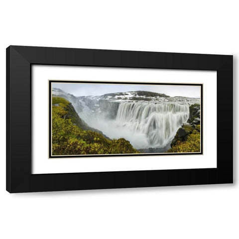 Iceland, Dettifoss Scenic of waterfall Black Modern Wood Framed Art Print with Double Matting by Kirkland, Dennis
