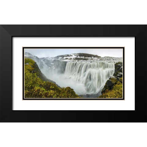 Iceland, Dettifoss Scenic of waterfall Black Modern Wood Framed Art Print with Double Matting by Kirkland, Dennis