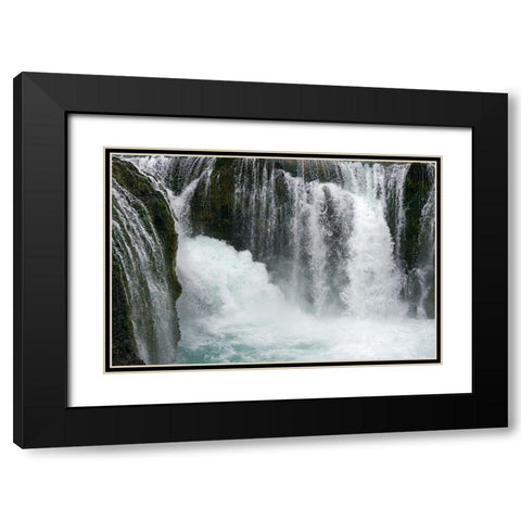 Sigoldu Waterfall-Iceland Black Modern Wood Framed Art Print with Double Matting by Su, Keren