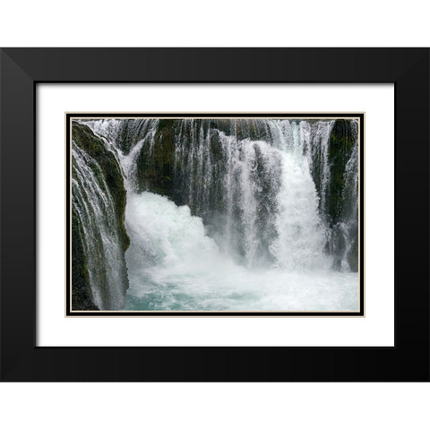 Sigoldu Waterfall-Iceland Black Modern Wood Framed Art Print with Double Matting by Su, Keren