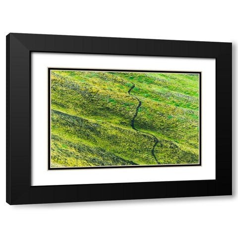 A winding path in the mountain-Landmannalaugar-Iceland Black Modern Wood Framed Art Print with Double Matting by Su, Keren