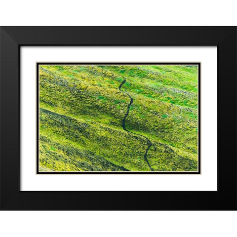 A winding path in the mountain-Landmannalaugar-Iceland Black Modern Wood Framed Art Print with Double Matting by Su, Keren