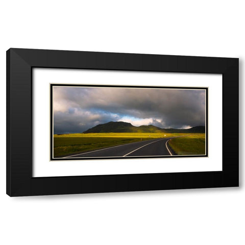 Winding road-Vik-Iceland Black Modern Wood Framed Art Print with Double Matting by Su, Keren
