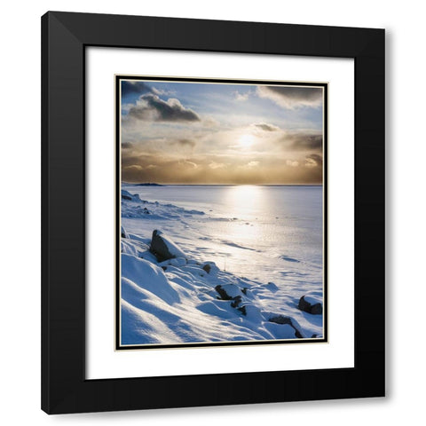 Landscape in the eastern fjords of Iceland between Hofn and Djupivogur Iceland Black Modern Wood Framed Art Print with Double Matting by Zwick, Martin