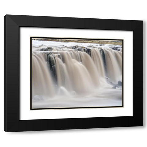 Waterfall Selfoss in the Vatnajokull National Park-Jokulsargljufur- Iceland Black Modern Wood Framed Art Print with Double Matting by Zwick, Martin