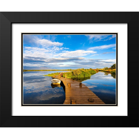 View over Skjalfandi Bay close to Husavik. Europe- Iceland Black Modern Wood Framed Art Print with Double Matting by Zwick, Martin