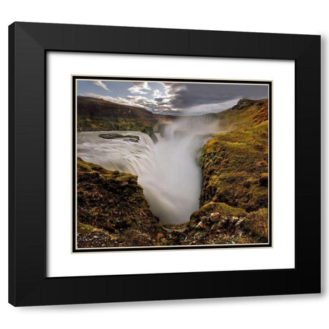 Gullfoss waterfall on the southern coast of Iceland Black Modern Wood Framed Art Print with Double Matting by Steve Mohlenkamp
