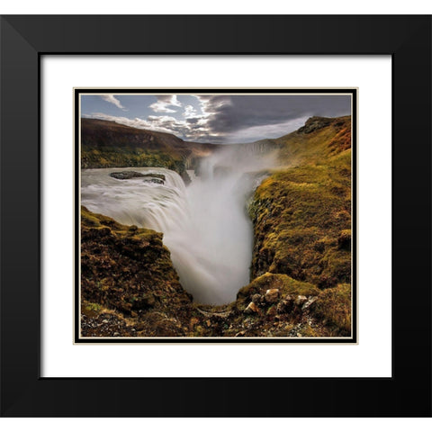 Gullfoss waterfall on the southern coast of Iceland Black Modern Wood Framed Art Print with Double Matting by Steve Mohlenkamp