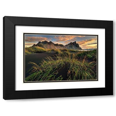 Vestrahorn beach near Hofn in the southeast of Iceland Black Modern Wood Framed Art Print with Double Matting by Steve Mohlenkamp