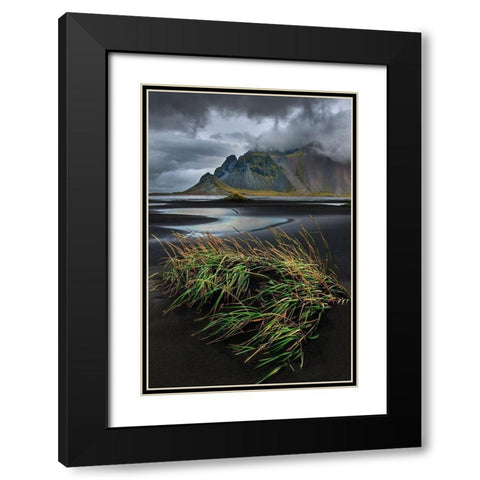 Vestrahorn beach near Hofn in the southeast of Iceland Black Modern Wood Framed Art Print with Double Matting by Steve Mohlenkamp