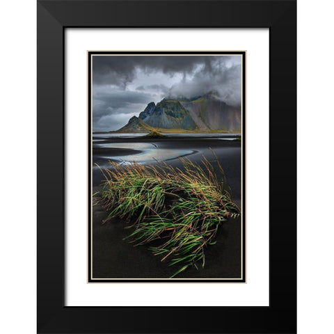 Vestrahorn beach near Hofn in the southeast of Iceland Black Modern Wood Framed Art Print with Double Matting by Steve Mohlenkamp