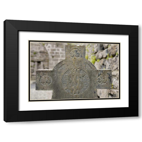 Ireland, Murrisk Celtic Cross at Murrisk Abbey Black Modern Wood Framed Art Print with Double Matting by Kaveney, Wendy