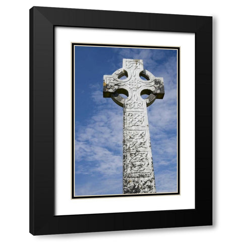 Ireland, Mayo, Turlough White Celtic cross Black Modern Wood Framed Art Print with Double Matting by Kaveney, Wendy