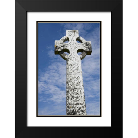Ireland, Mayo, Turlough White Celtic cross Black Modern Wood Framed Art Print with Double Matting by Kaveney, Wendy