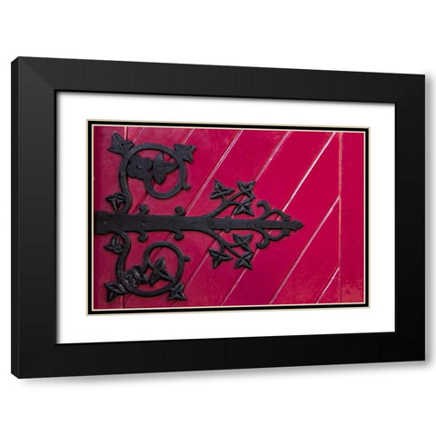 Ireland, Ennis Close up of door hing detail Black Modern Wood Framed Art Print with Double Matting by Kaveney, Wendy