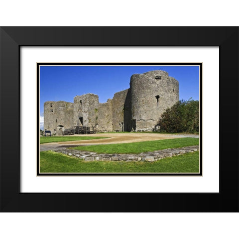 Ireland, View of Roscommon Castle Black Modern Wood Framed Art Print with Double Matting by Flaherty, Dennis