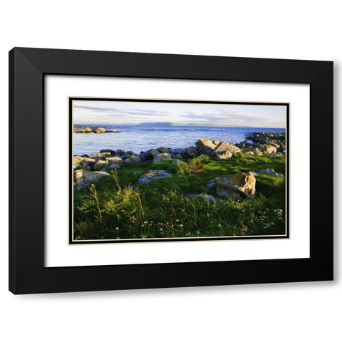 Ireland, Galway Bay Bay in late afternoon light Black Modern Wood Framed Art Print with Double Matting by Flaherty, Dennis