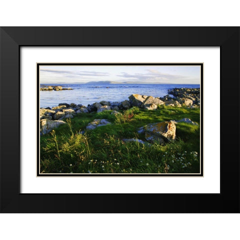 Ireland, Galway Bay Bay in late afternoon light Black Modern Wood Framed Art Print with Double Matting by Flaherty, Dennis