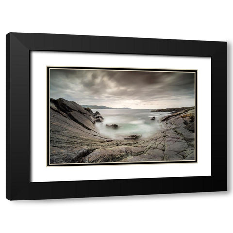 Europe-Ireland-Eyeries-Landscape with the Beara Bowl rock formation Black Modern Wood Framed Art Print with Double Matting by Jaynes Gallery
