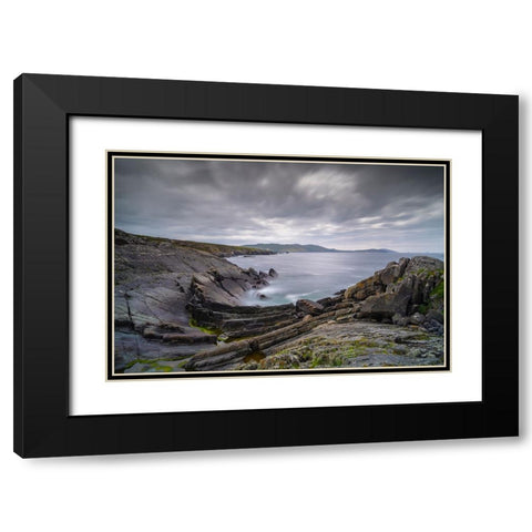 Europe-Ireland-Eyeries-Landscape with the Beara Bowl rock formation Black Modern Wood Framed Art Print with Double Matting by Jaynes Gallery