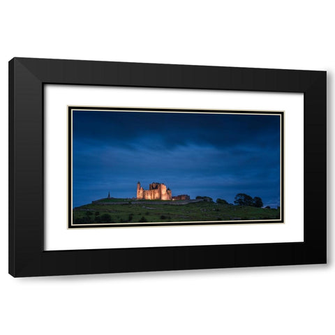 Europe-Ireland-Cashel-Rock of Cashel ruins at sunset Black Modern Wood Framed Art Print with Double Matting by Jaynes Gallery