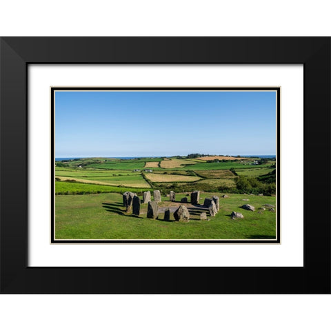 Europe-Ireland-County Cork-Landscape with Drombeg Stone Circle Black Modern Wood Framed Art Print with Double Matting by Jaynes Gallery