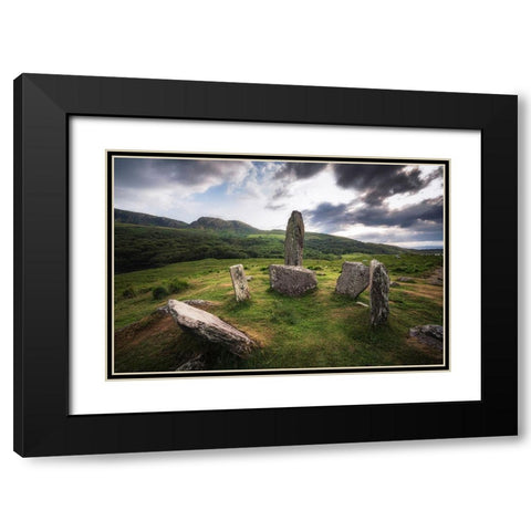 Europe-Ireland-County Kerry-Uragh stone circle Black Modern Wood Framed Art Print with Double Matting by Jaynes Gallery