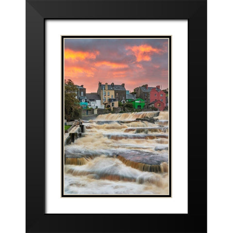 Ennistymon Falls on the Cullenagh River in Ennistymon-Ireland Black Modern Wood Framed Art Print with Double Matting by Haney, Chuck