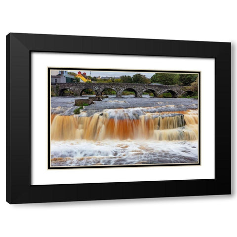 Ennistymon Falls on the Cullenagh River in Ennistymon-Ireland Black Modern Wood Framed Art Print with Double Matting by Haney, Chuck