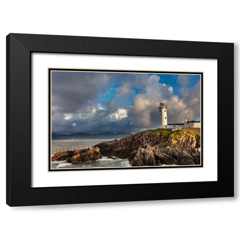 Fanad Head Lighthouse in County Donegal-Ireland Black Modern Wood Framed Art Print with Double Matting by Haney, Chuck