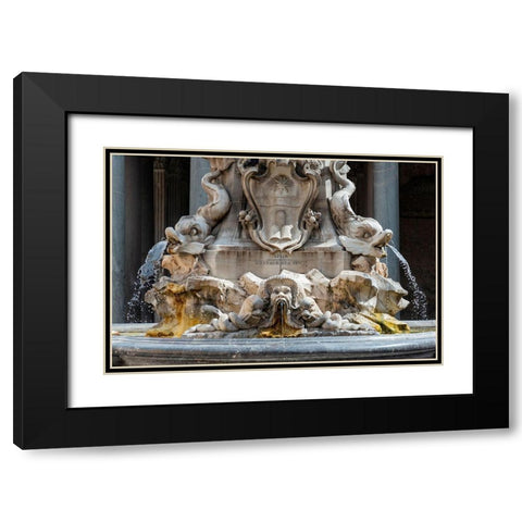 Italy-Rome Piazza della Rotunda-Fontana del Pantheon-1575 Black Modern Wood Framed Art Print with Double Matting by Jones, Alison