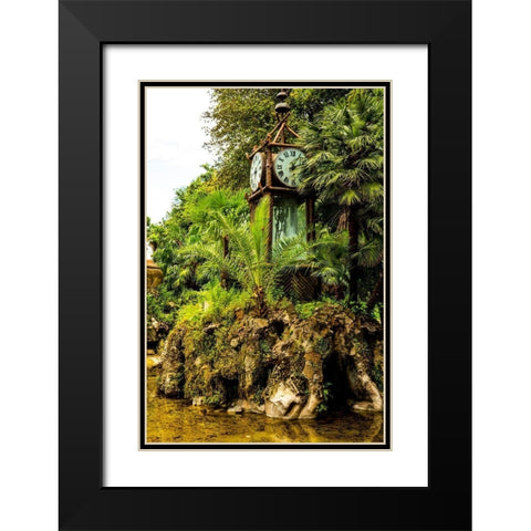 Italy-Rome Pincio-Pincian Hill-Villa Borghese Gardens-Clepsydra-Orologio ad Acqua-Water Clock  Black Modern Wood Framed Art Print with Double Matting by Jones, Alison