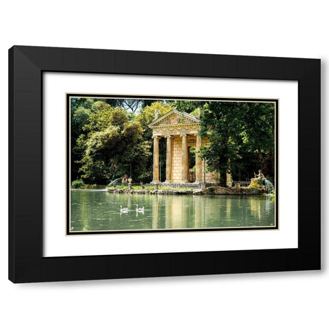 Italy-Rome Pincio (Pincian Hill)-Villa Borghese Garden-Laghetto de Villa Borghese Black Modern Wood Framed Art Print with Double Matting by Jones, Alison