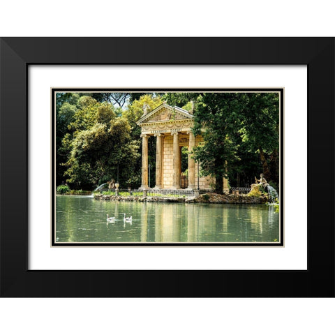 Italy-Rome Pincio (Pincian Hill)-Villa Borghese Garden-Laghetto de Villa Borghese Black Modern Wood Framed Art Print with Double Matting by Jones, Alison
