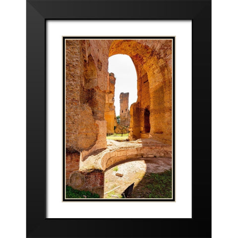 Italy-Rome Baths of Caracalla-where water supplied by new branch of Aqua Marcia  Black Modern Wood Framed Art Print with Double Matting by Jones, Alison