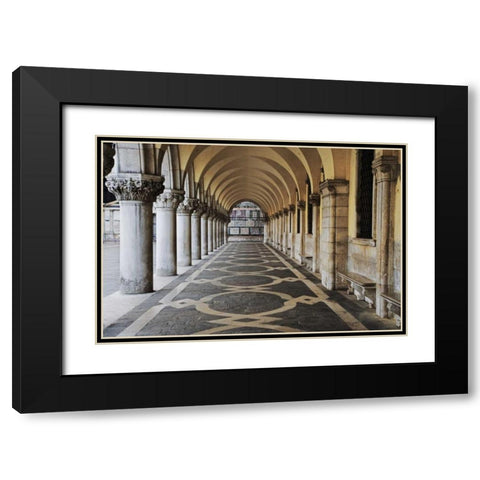 Italy, Venice  Walkway at the Doges Palace Black Modern Wood Framed Art Print with Double Matting by Flaherty, Dennis