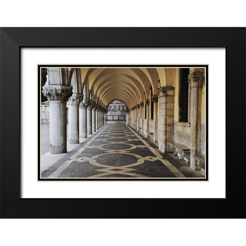 Italy, Venice  Walkway at the Doges Palace Black Modern Wood Framed Art Print with Double Matting by Flaherty, Dennis