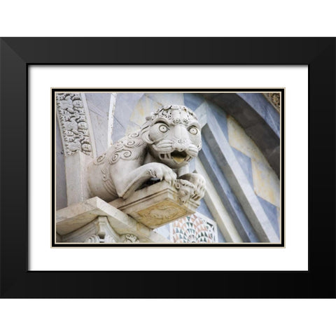 Italy, Pisa A gargoyle above door of Duomo Pisa Black Modern Wood Framed Art Print with Double Matting by Flaherty, Dennis