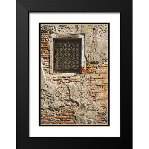 Italy, Venice Ornate metalwork window Black Modern Wood Framed Art Print with Double Matting by Flaherty, Dennis