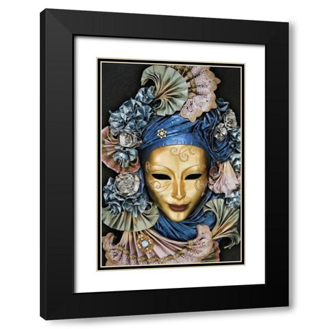 Italy, Venice A Venetian paper Mache mask Black Modern Wood Framed Art Print with Double Matting by Flaherty, Dennis