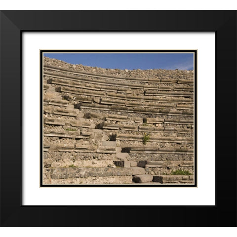 Italy, Campania, Pompeii Small Theater seating Black Modern Wood Framed Art Print with Double Matting by Kaveney, Wendy