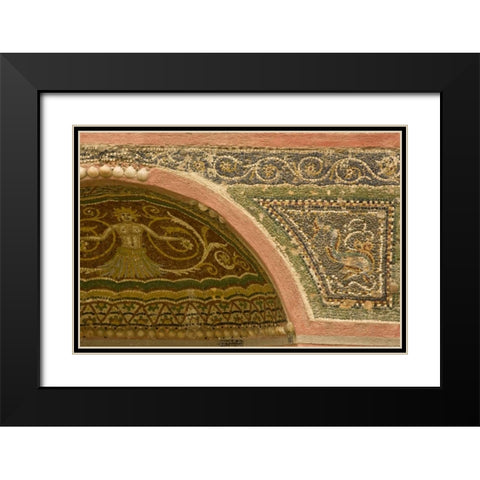 Italy, Pompeii Mosaic with inlaid shells Black Modern Wood Framed Art Print with Double Matting by Kaveney, Wendy