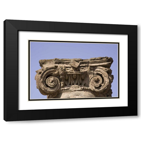 Italy, Pompeii Details of a column pedestal Black Modern Wood Framed Art Print with Double Matting by Kaveney, Wendy
