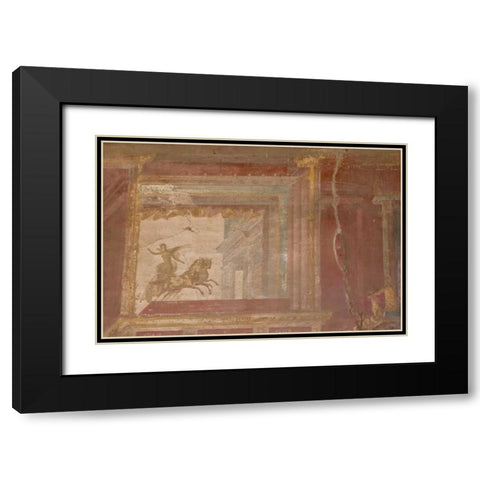 Italy, Campania, Pompeii Fresco in the Macellum Black Modern Wood Framed Art Print with Double Matting by Kaveney, Wendy