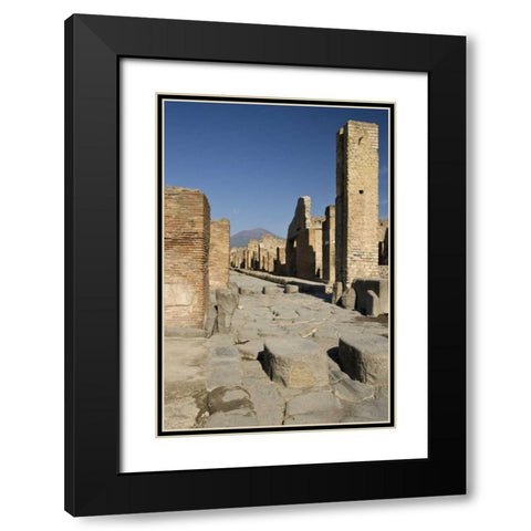 Italy, Campania, Pompeii Streets of city ruins Black Modern Wood Framed Art Print with Double Matting by Kaveney, Wendy