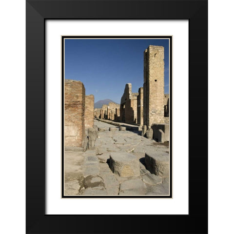 Italy, Campania, Pompeii Streets of city ruins Black Modern Wood Framed Art Print with Double Matting by Kaveney, Wendy