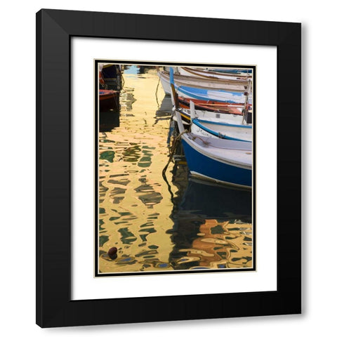 Italy, Camogli Abstract reflections on water Black Modern Wood Framed Art Print with Double Matting by Kaveney, Wendy